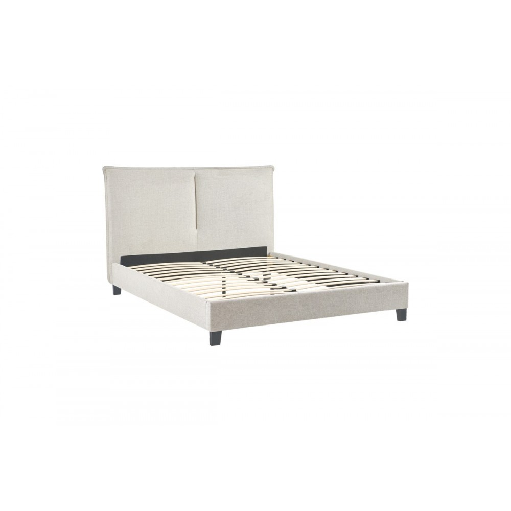 Κρεβάτι διπλό "MAJUS" από ύφασμα σε γκρι/μπεζ 170x214x115