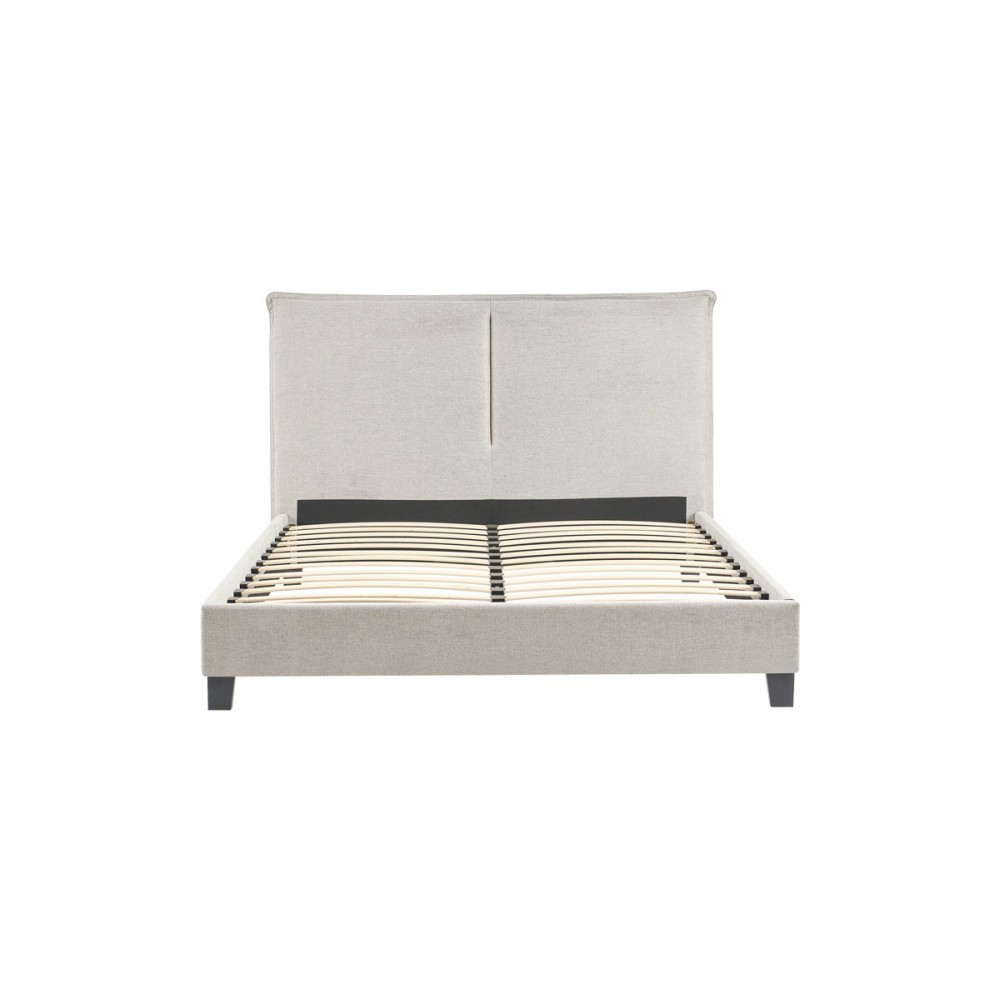 Κρεβάτι διπλό "MAJUS" από ύφασμα σε γκρι/μπεζ 170x214x115