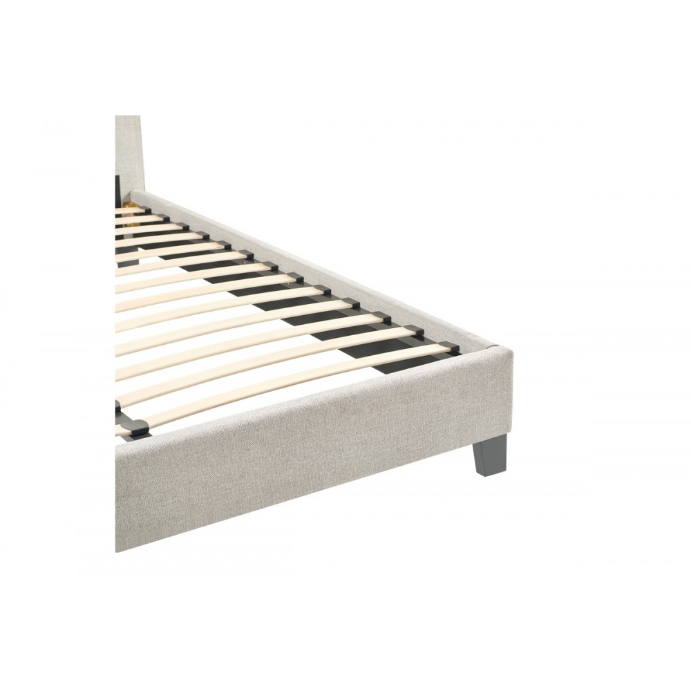 Κρεβάτι διπλό "MAJUS" από ύφασμα σε γκρι/μπεζ 170x214x115