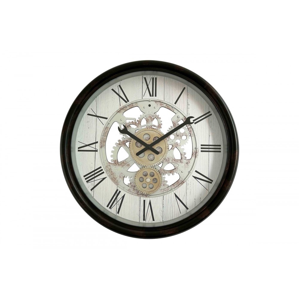 Ρολόι τοίχου "RABBY" από pp σε μαύρο αντικέ χρώμα Φ45.3x6.5