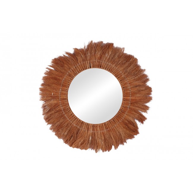 Καθρέπτης "SEIRE" από ψάθα σε φυσικό χρώμα Φ50x8