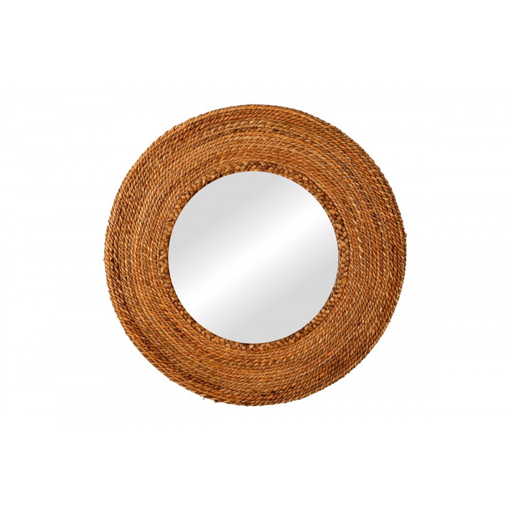 Καθρέπτης "ENCERE" από ξύλο σε φυσικό χρώμα Φ70x5