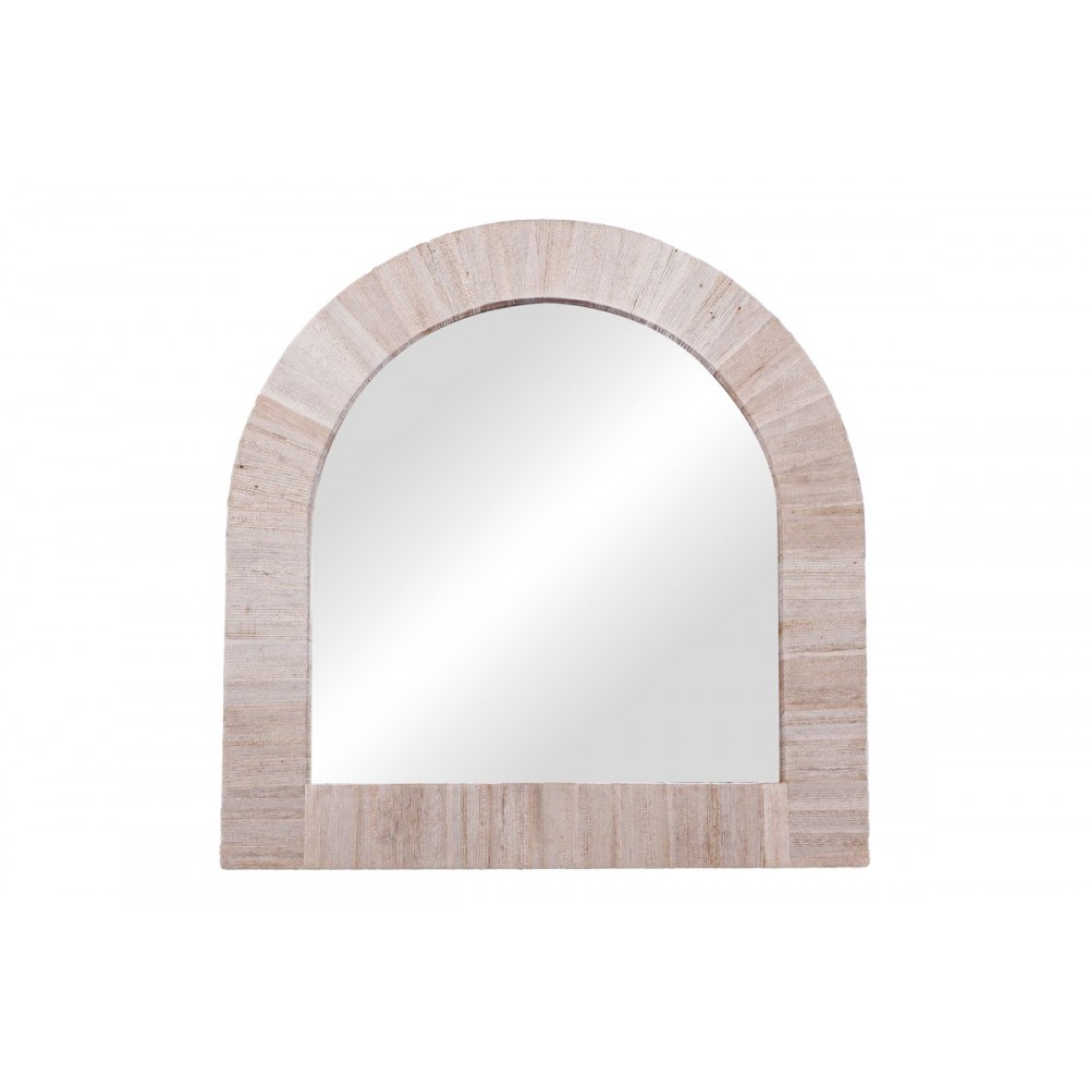 Καθρέπτης "KOIN I" από ξύλο σε φυσικό χρώμα 80x80x8