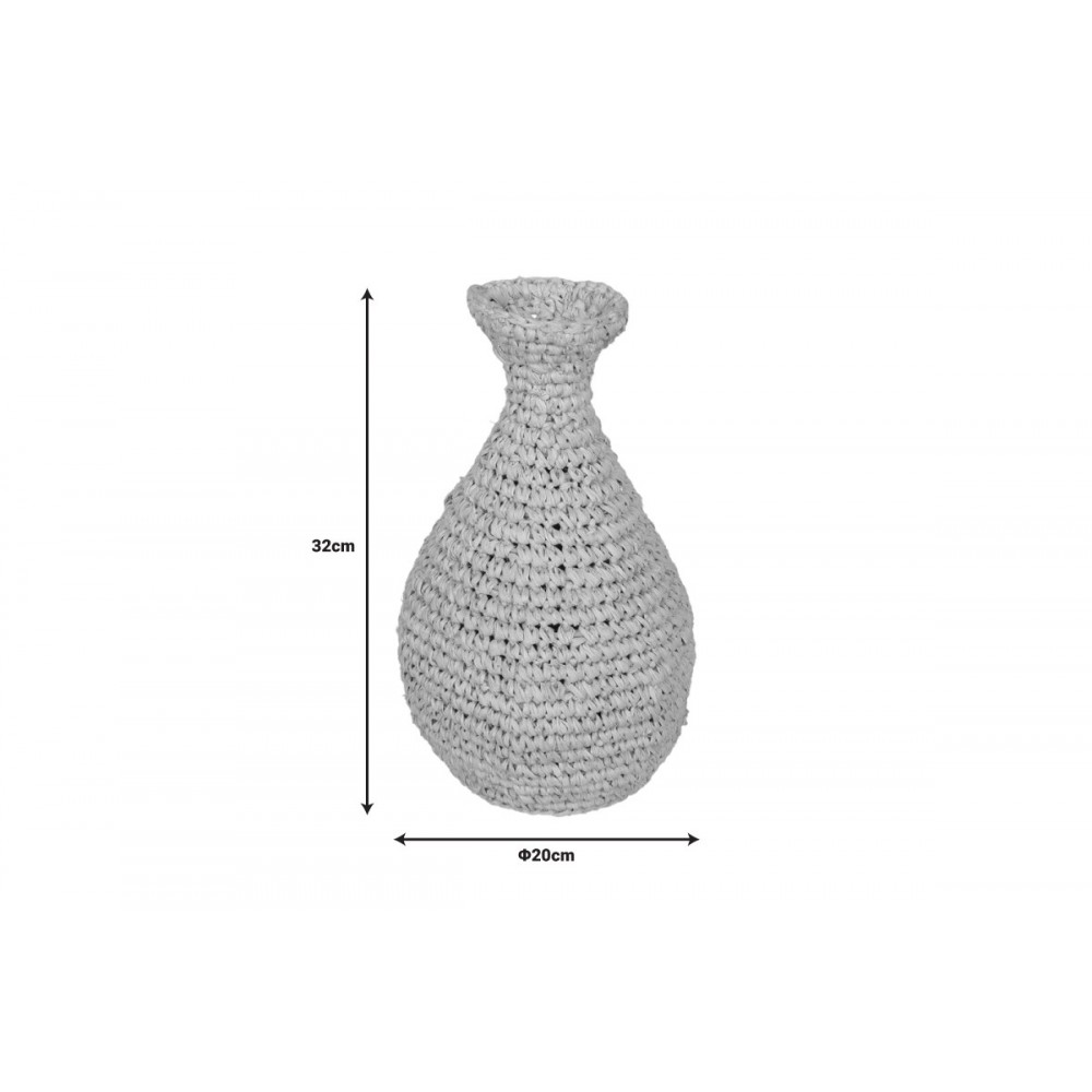 Βάζο "SANNERY I" από sisal σε φυσικό χρώμα Φ20x32