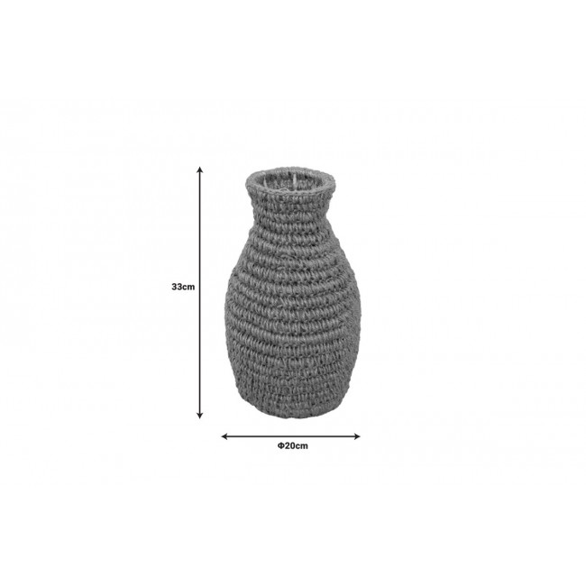 Βάζο "AGELEN I" από sisal σε φυσικό χρώμα Φ20x33