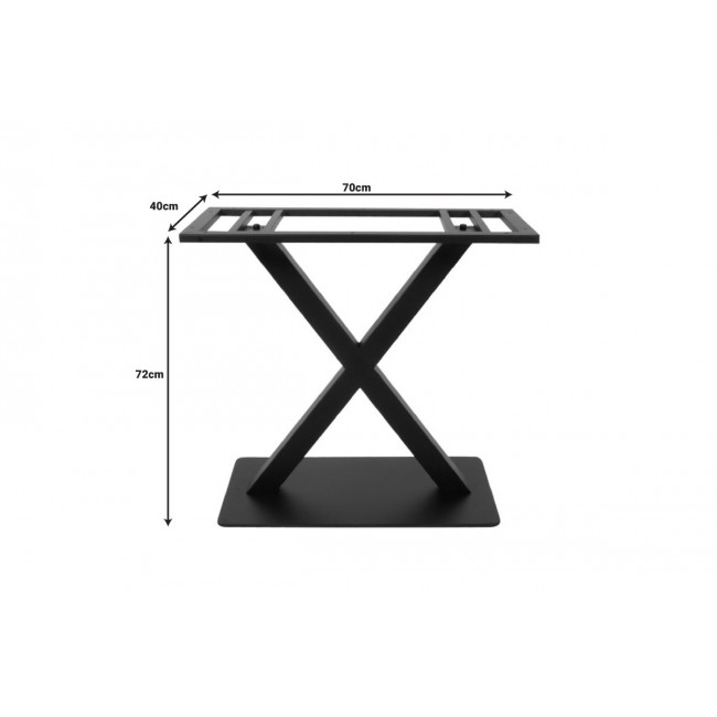 Βάση τραπεζιού "WOLVER" από μέταλλο σε μαύρο χρώμα 80x40x72