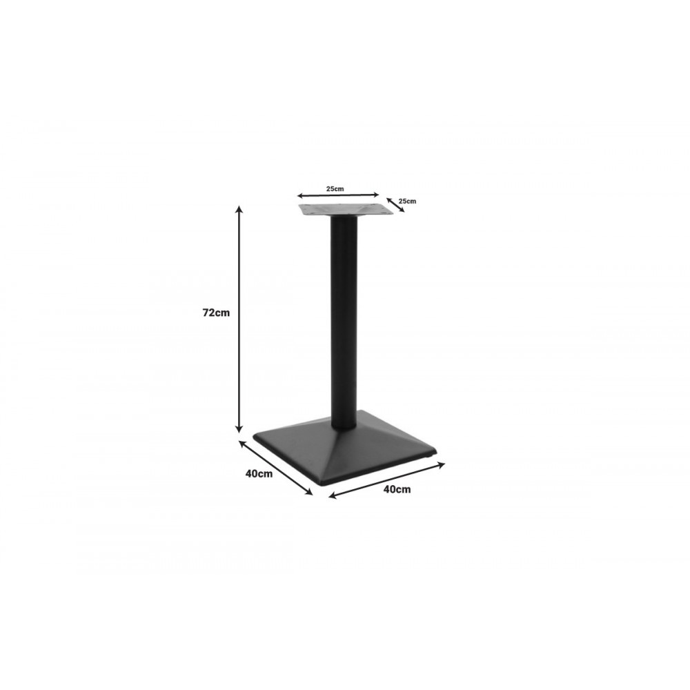 Βάση τραπεζιού "OVA" από μέταλλο σε μαύρο χρώμα 40x40x72