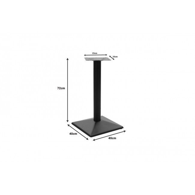 Βάση τραπεζιού "OVA" από μέταλλο σε μαύρο χρώμα 40x40x72