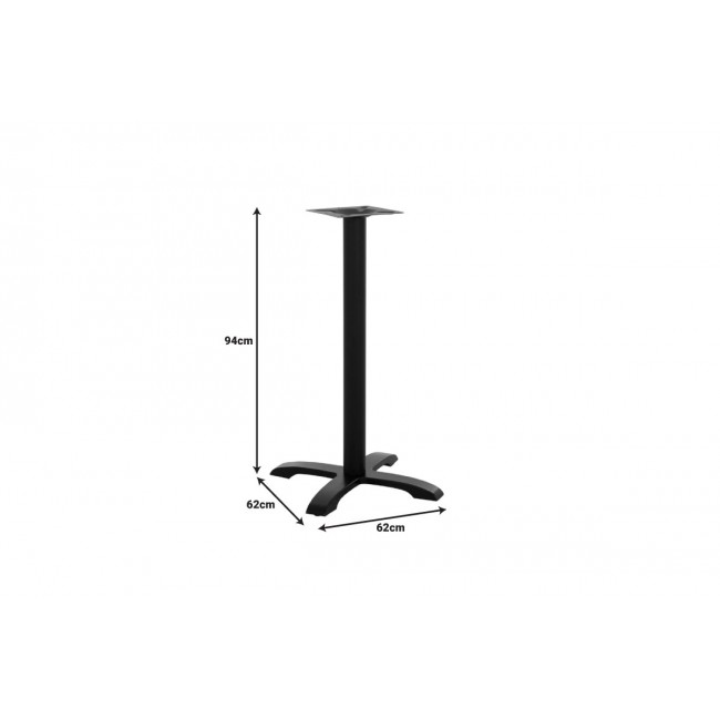 Βάση τραπεζιού "STEKO" από μέταλλο σε μαύρο χρώμα 48x48x94
