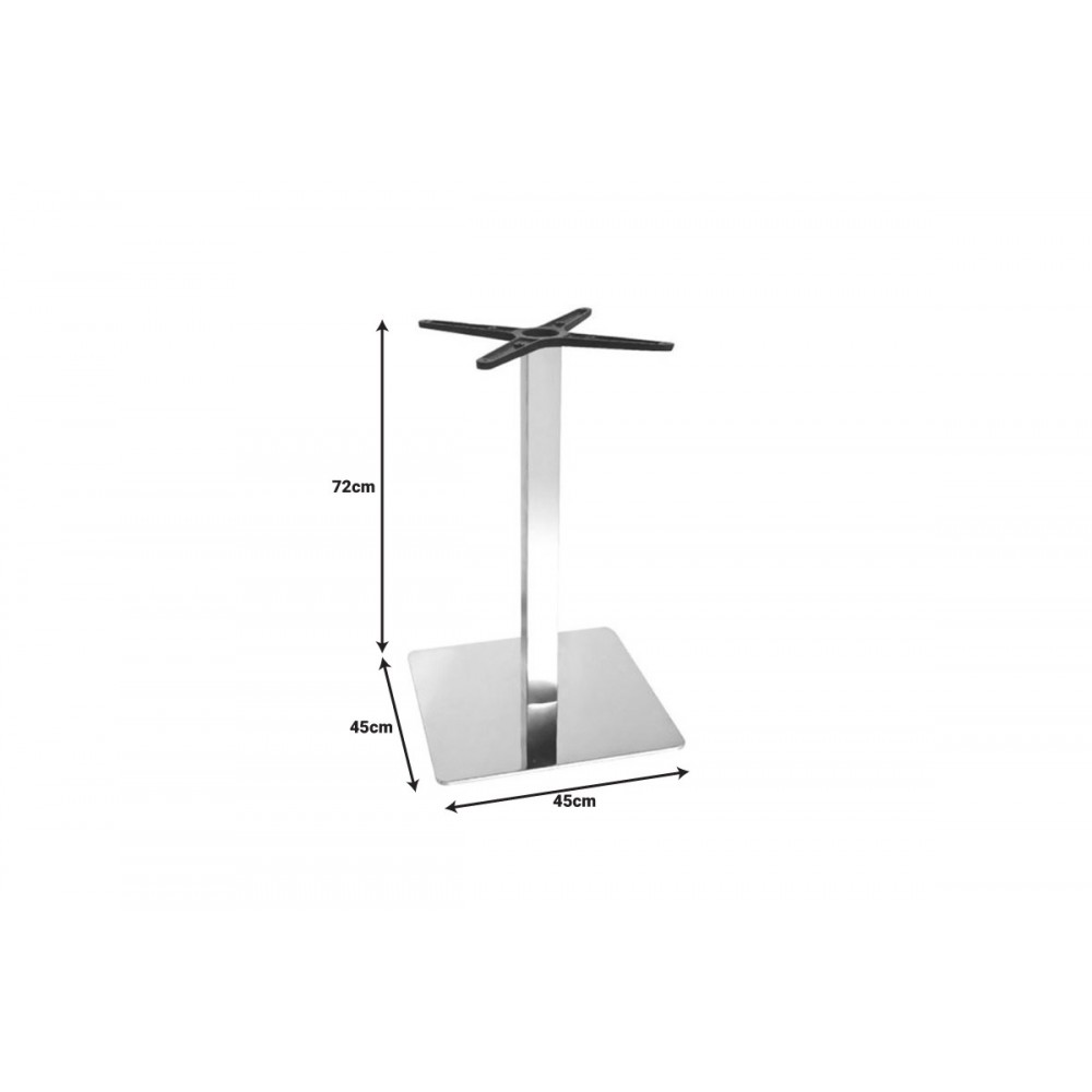 Βάση τραπεζιού "GALAX" από αλουμίνιο σε ασημί χρώμα 45x45x72