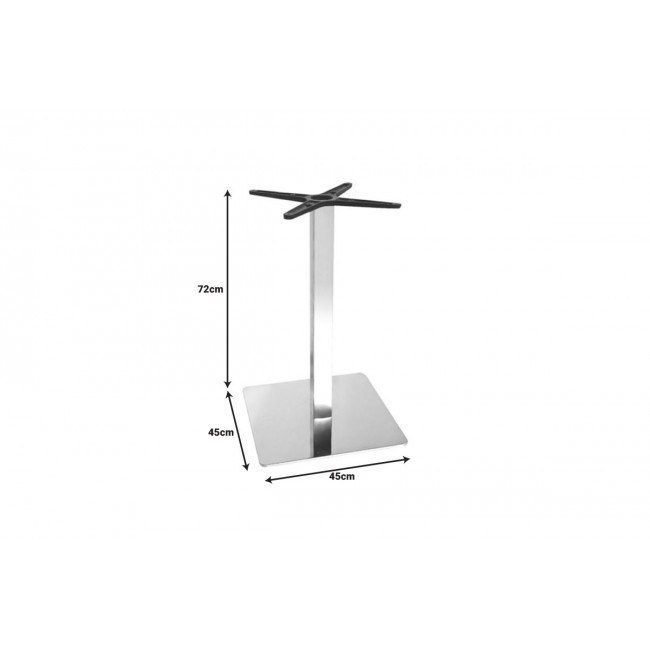 Βάση τραπεζιού "GALAX" από αλουμίνιο σε ασημί χρώμα 45x45x72