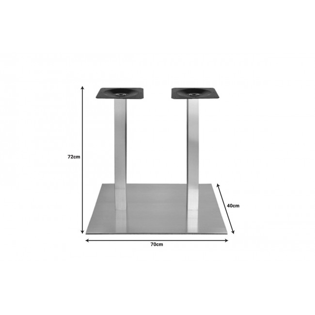 Βάση τραπεζιού "COSMONASH" από αλουμίνιο σε ασημί χρώμα 70x40x72