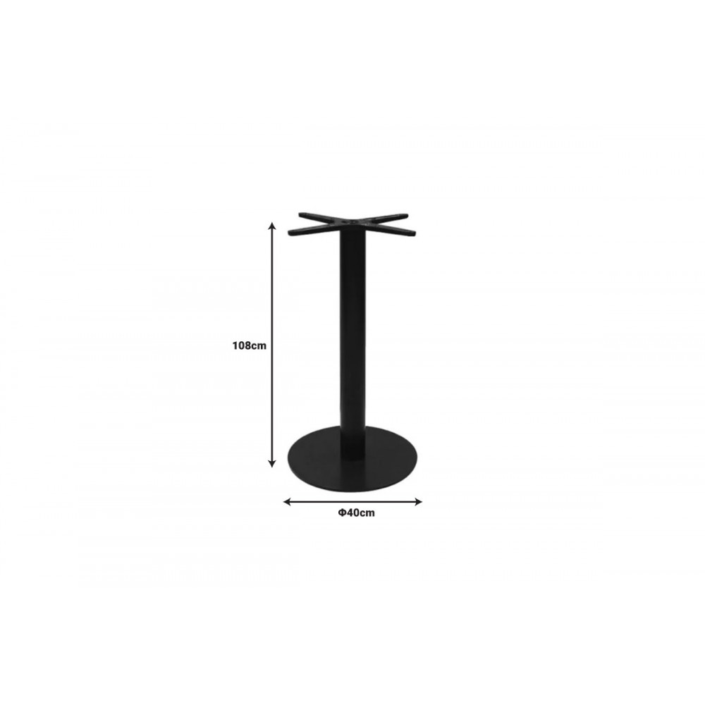 Βάση τραπεζιού "STADA" από μέταλλο σε μαύρο χρώμα 40x40x108