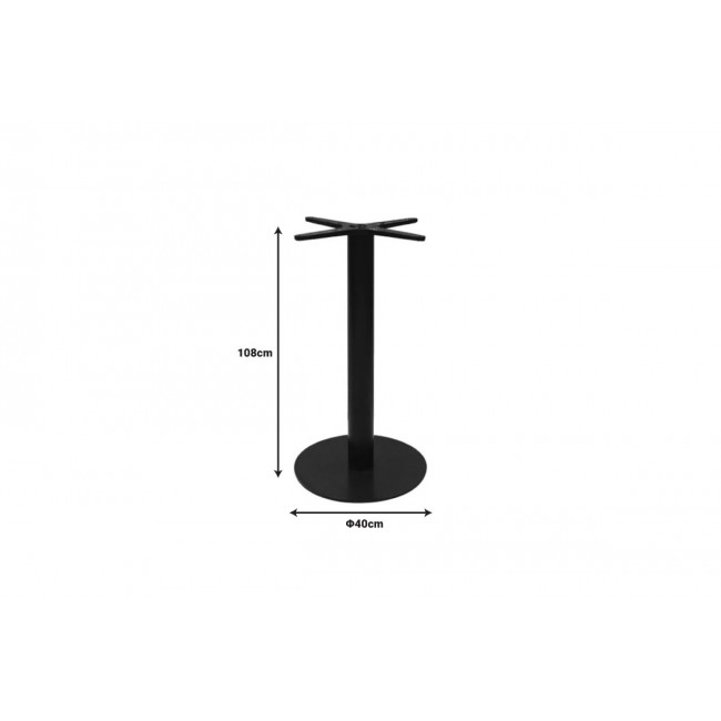 Βάση τραπεζιού "STADA" από μέταλλο σε μαύρο χρώμα 40x40x108