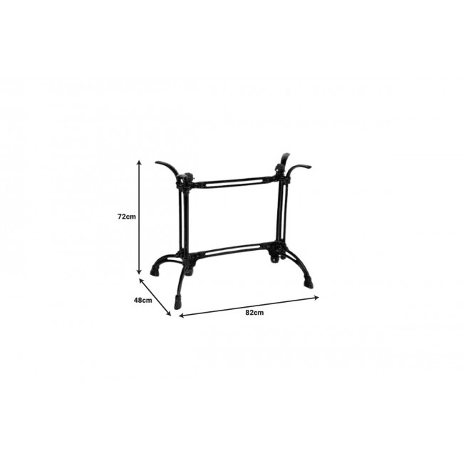 Βάση τραπεζιού "BASA" από μέταλλο σε μαύρο χρώμα 82x50x71