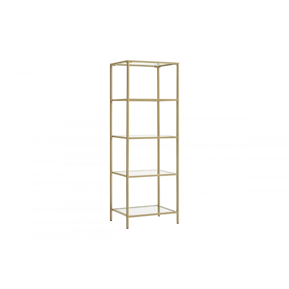 Ραφιέρα "LETUS" από μέταλλο/γυαλί σε χρυσό χρώμα 40x30x125