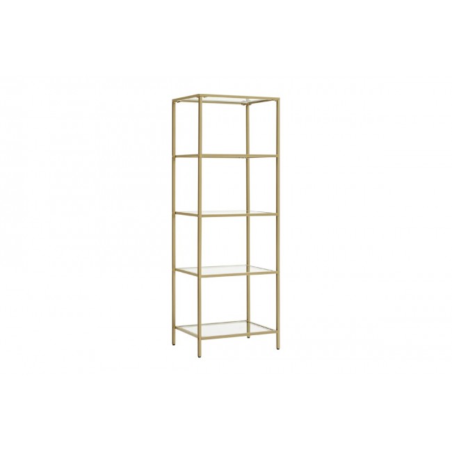 Ραφιέρα "LETUS" από μέταλλο/γυαλί σε χρυσό χρώμα 40x30x125
