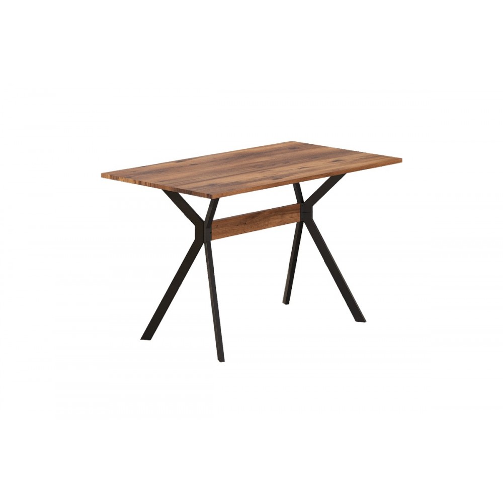 Τραπέζι "LALUKA" από μέταλλο σε καρυδί/μαύρο χρώμα 120x70x74