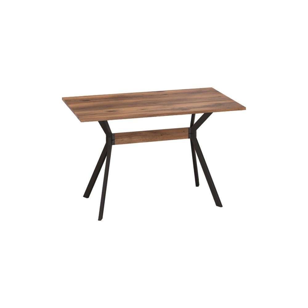 Τραπέζι "LALUKA" από μέταλλο σε καρυδί/μαύρο χρώμα 120x70x74