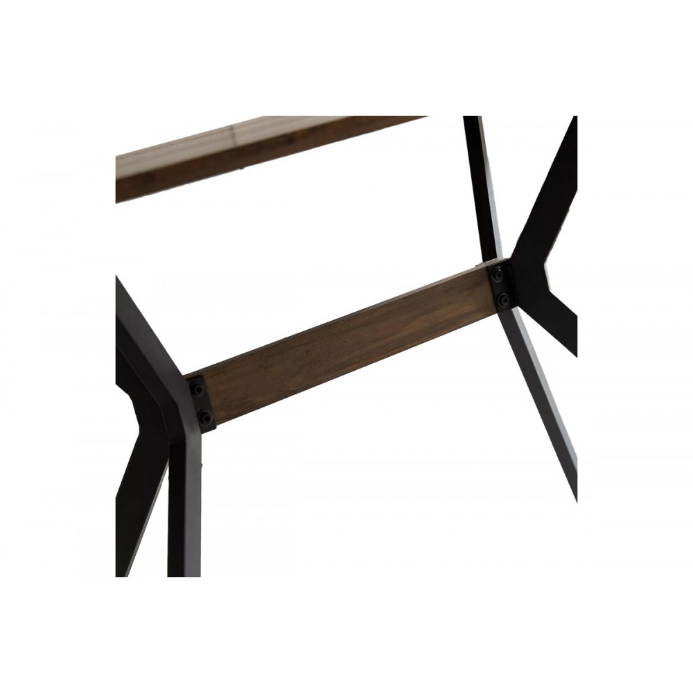 Τραπέζι "LALUKA" από μέταλλο σε καρυδί/μαύρο χρώμα 120x70x74