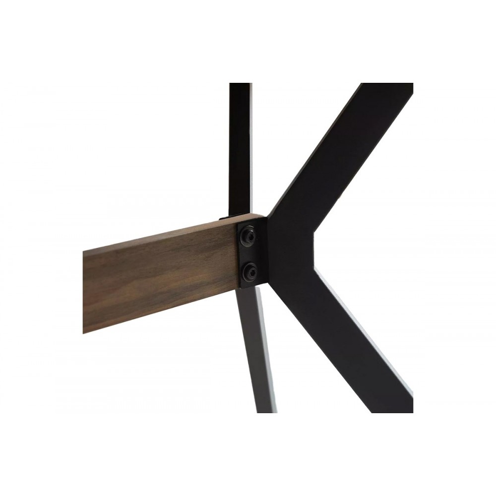 Τραπέζι "LALUKA" από μέταλλο σε καρυδί/μαύρο χρώμα 120x70x74