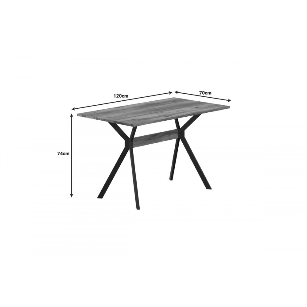 Τραπέζι "LALUKA" από μέταλλο σε καρυδί/μαύρο χρώμα 120x70x74