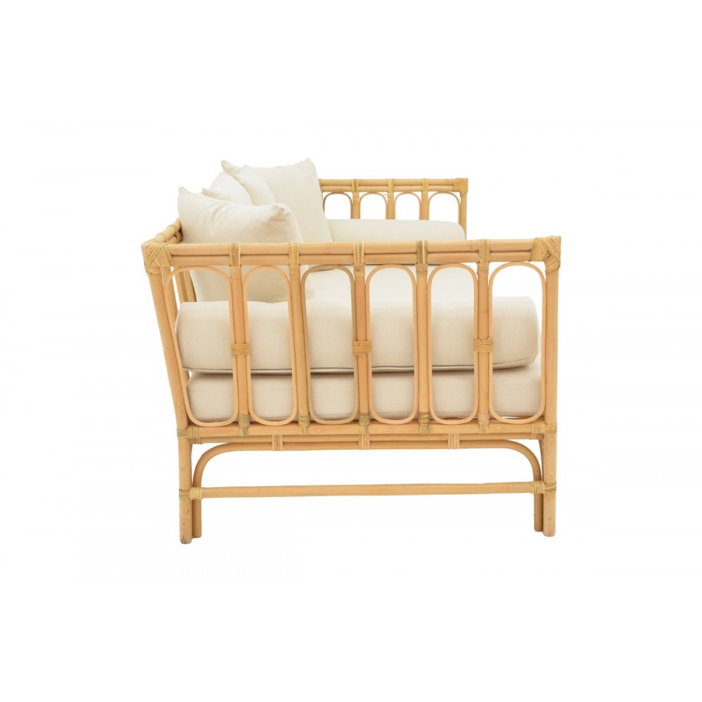 Καναπές "ALESSA" από rattan σε φυσικό χρώμα 200x100x76