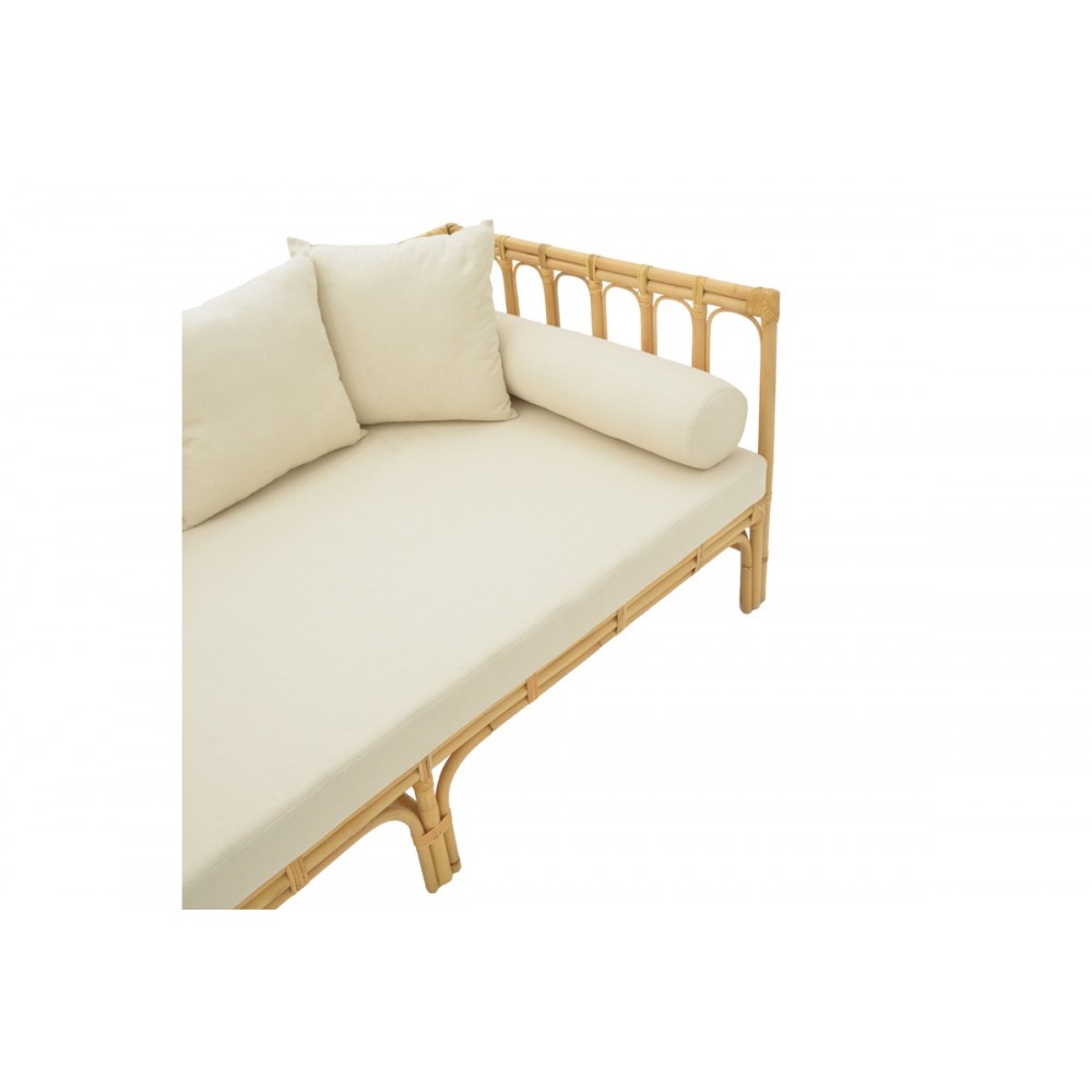 Καναπές "ALESSA" από rattan σε φυσικό χρώμα 200x100x76