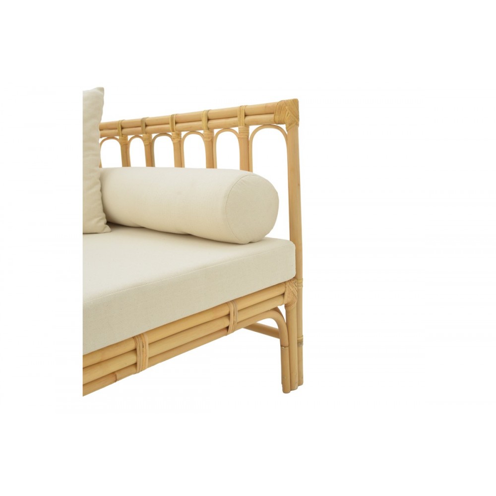 Καναπές "ALESSA" από rattan σε φυσικό χρώμα 200x100x76