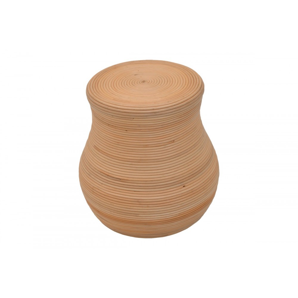 Σκαμπό "BULATEN" από rattan σε φυσικό χρώμα Φ45x45