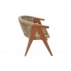 Πολυθρόνα "WOLLY" από ξύλο/σχοινί σε φυσικό χρώμα 60x60x76