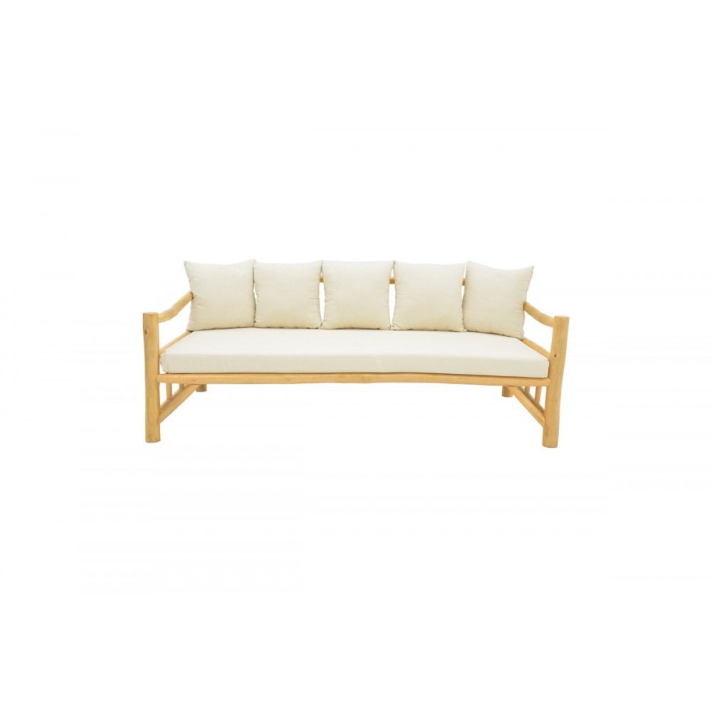 Καναπές "ROZIANA" από ξύλο σε φυσικό χρώμα 210x100x80