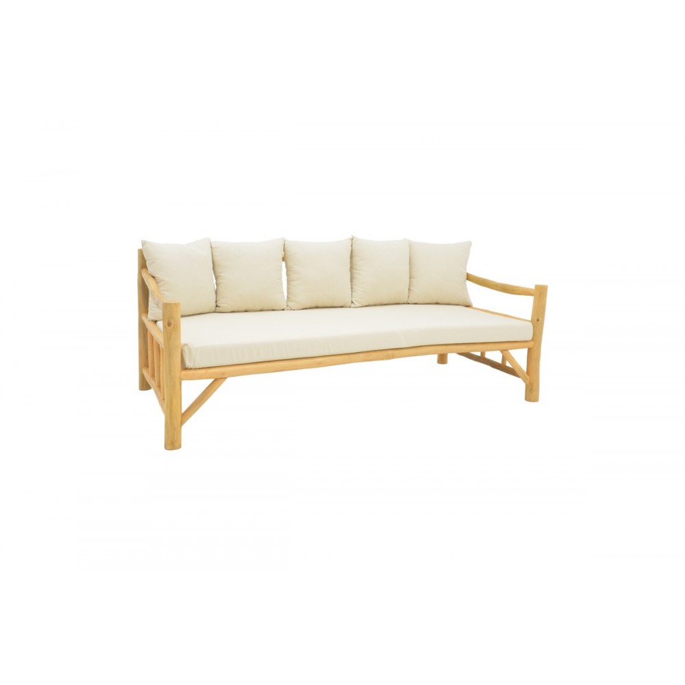 Καναπές "ROZIANA" από ξύλο σε φυσικό χρώμα 210x100x80