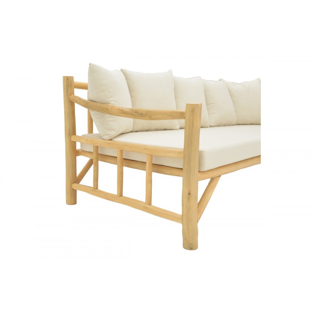 Καναπές "ROZIANA" από ξύλο σε φυσικό χρώμα 210x100x80