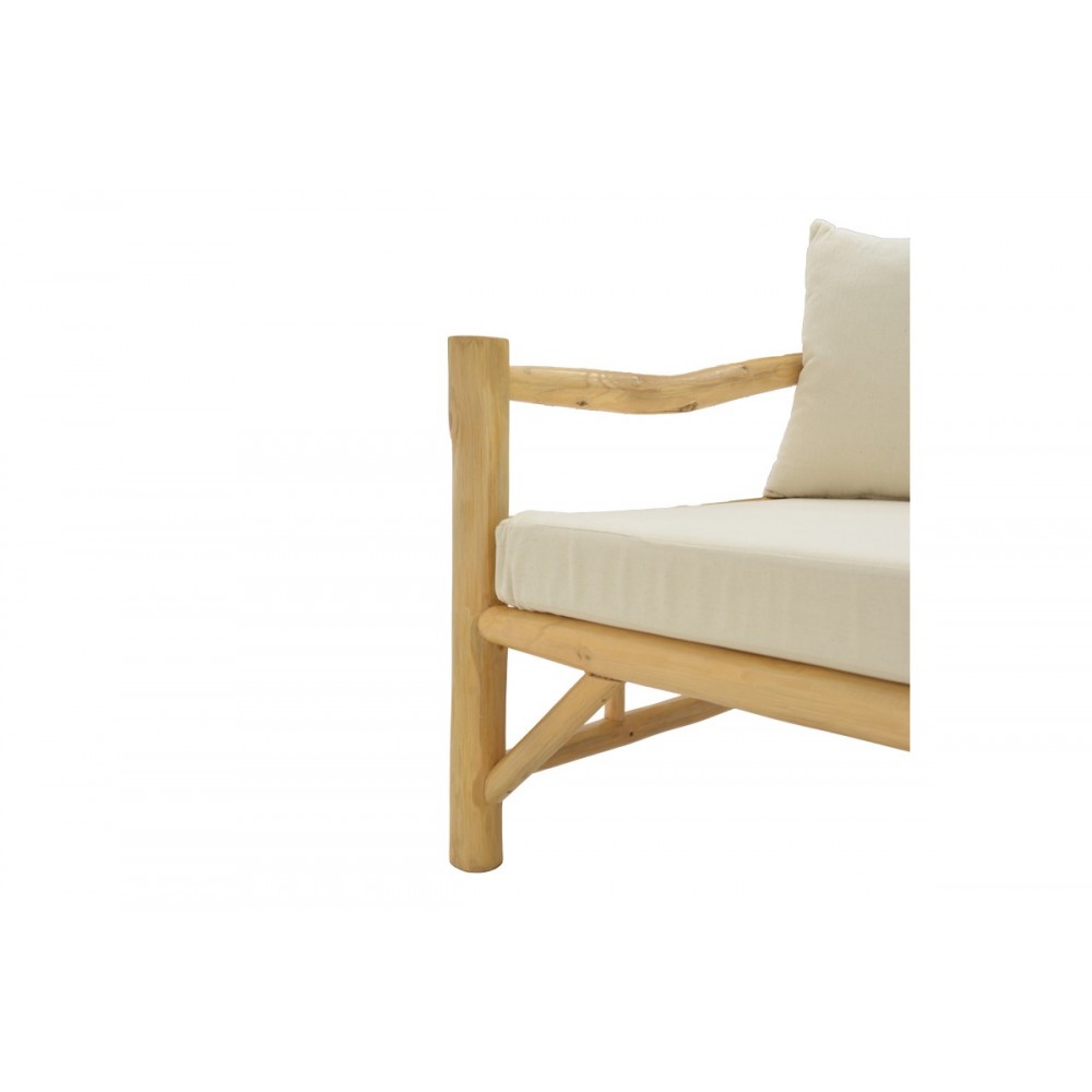 Καναπές "ROZIANA" από ξύλο σε φυσικό χρώμα 210x100x80