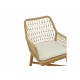 Πολυθρόνα "ELAIZA" από ξύλο/σχοινί σε φυσικό/μπεζ χρώμα 58x60x90