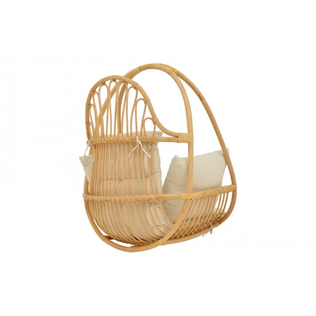 Κρεμαστή κούνια "JORG" από rattan σε φυσικό χρώμα 80x59x105
