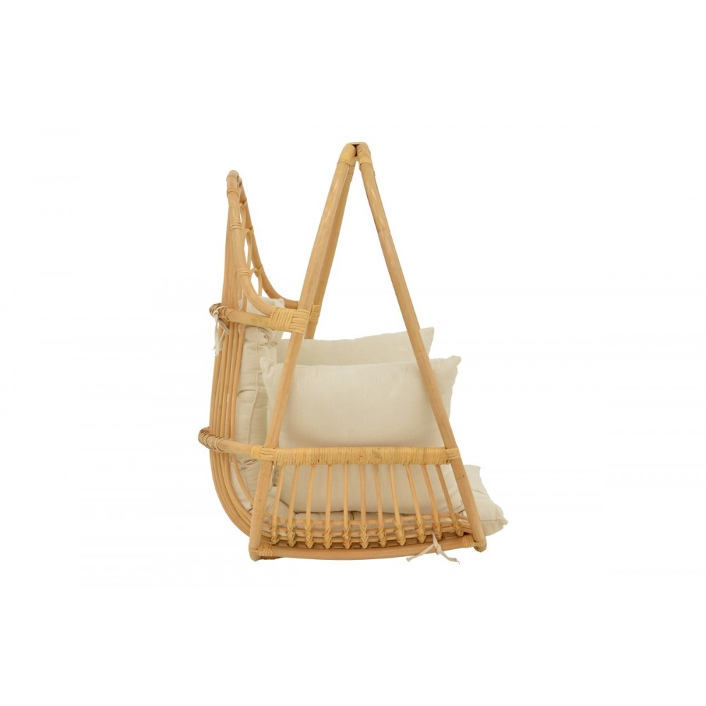 Κρεμαστή κούνια "JORG" από rattan σε φυσικό χρώμα 80x59x105