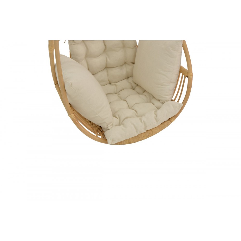 Κρεμαστή κούνια "JORG" από rattan σε φυσικό χρώμα 80x59x105
