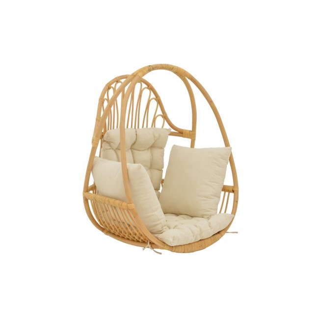 Κρεμαστή κούνια "JORG" από rattan σε φυσικό χρώμα 80x59x105