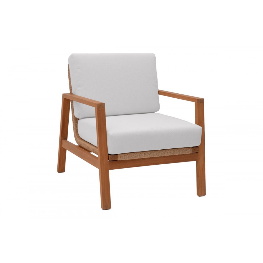 Σαλόνι 4τμχ "DOUMAIN" από ξύλο σε φυσικό χρώμα 110x60x40