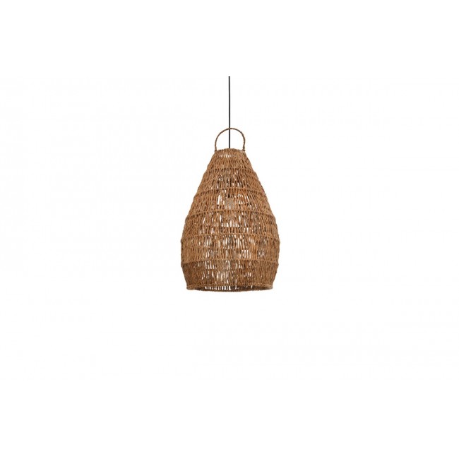 Φωτιστικό οροφής "KELOG" από ψάθα σε καφέ χρώμα 50x50x70
