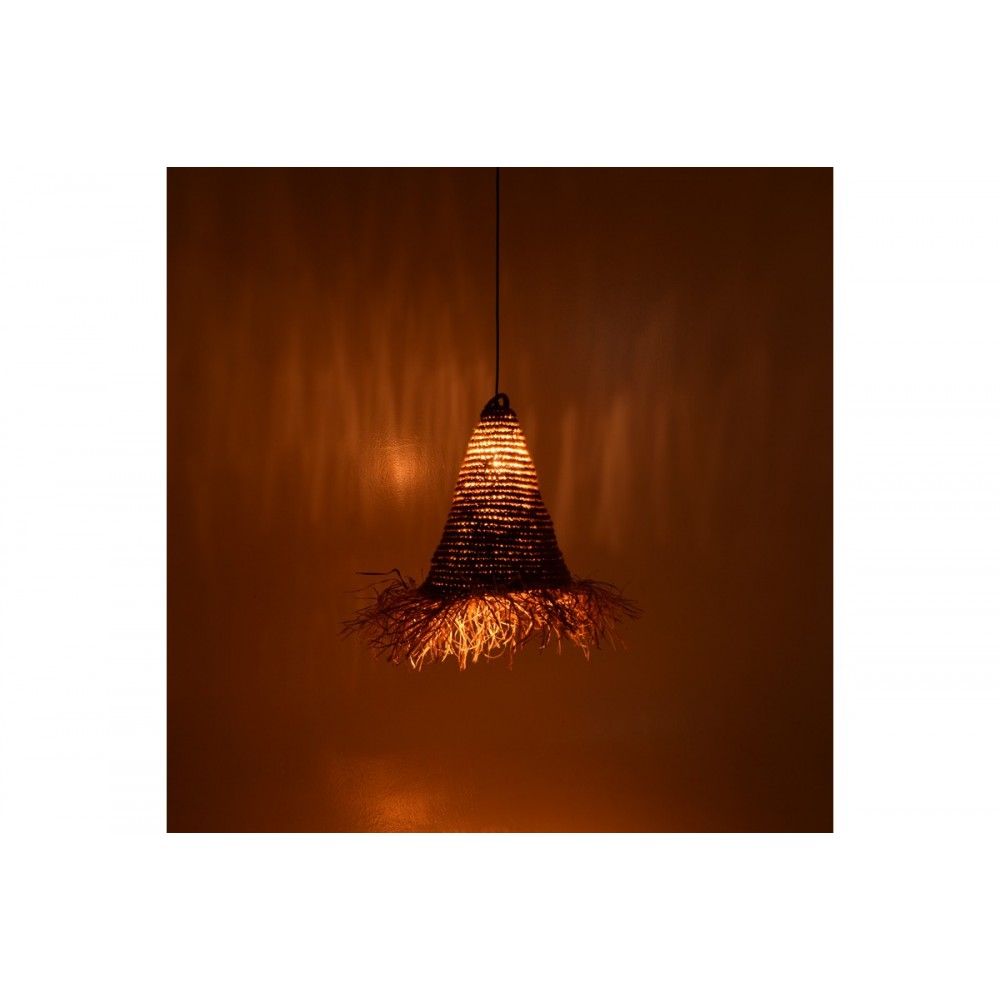 Φωτιστικό οροφής "MALAN" από γιούτα σε φυσικό χρώμα Φ35x40