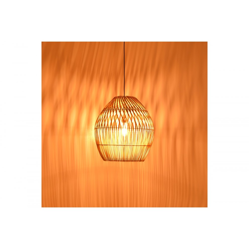 Φωτιστικό οροφής "IRDEN" από rattan σε φυσικό χρώμα Φ50x40