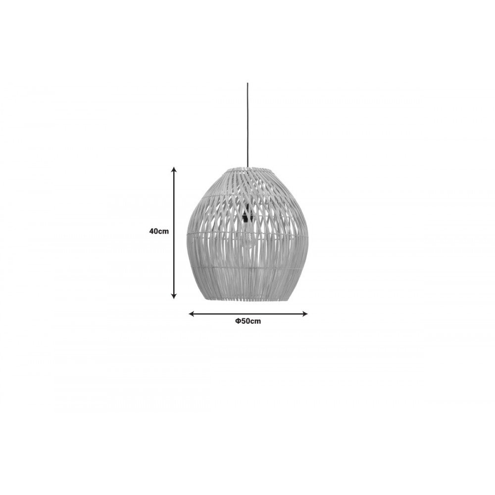 Φωτιστικό οροφής "IRDEN" από rattan σε φυσικό χρώμα Φ50x40