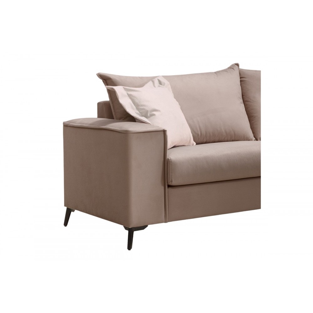 Καναπές τριθέσιος "VERONA" από ύφασμα σε μόκα χρώμα 225x93x100