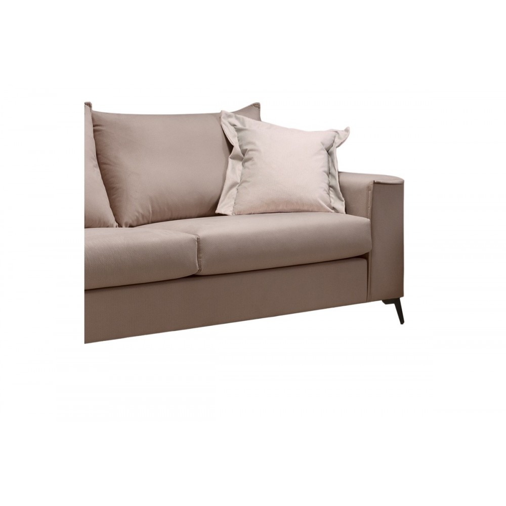 Καναπές τριθέσιος "VERONA" από ύφασμα σε μόκα χρώμα 225x93x100