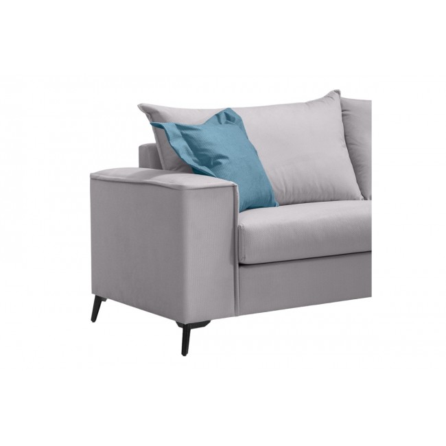 Καναπές τριθέσιος "VERONA" από ύφασμα σε ανοιχτό γκρι χρώμα 225x93x100