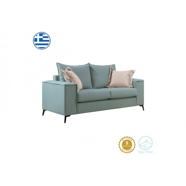 Καναπές διθέσιος "VERONA" από ύφασμα σε μέντα χρώμα 173x93x100