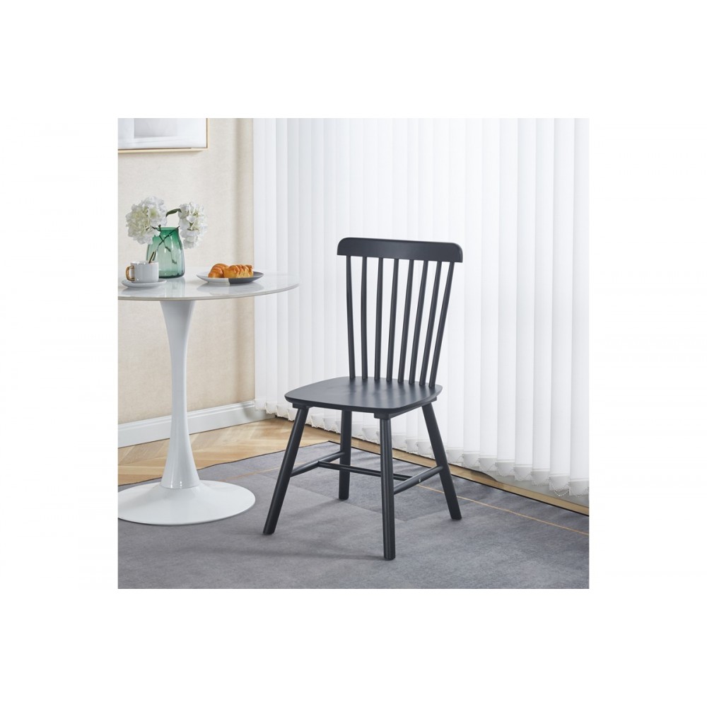 Καρέκλα "MELIA" από rubberwood σε χρώμα μαύρο 45x51x87